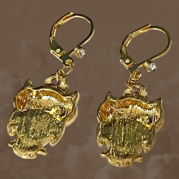 Elegant Owl Drop Earrings - Chic Sparkle for Every Occasion - Picture 5 of 5